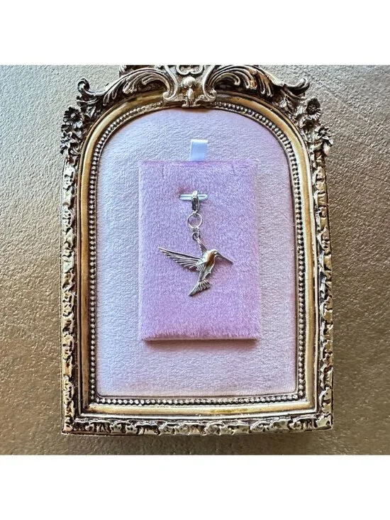 Hummingbird Charm Pendant With Lobster Clasp - Stainless Steel Waterproof - Picture 6 of 16